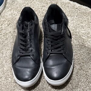 Thursday Boot Company Black Leather Sneakers with White Sole